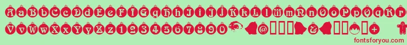 Christbaumkugeln Font – Red Fonts on Green Background