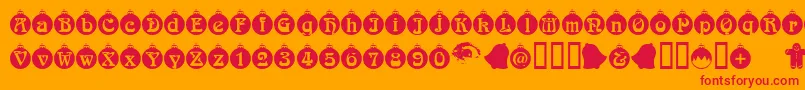 Christbaumkugeln Font – Red Fonts on Orange Background