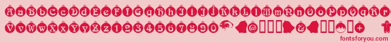 Fonte Christbaumkugeln – fontes vermelhas em um fundo rosa