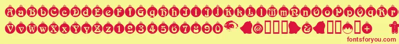 Christbaumkugeln Font – Red Fonts on Yellow Background