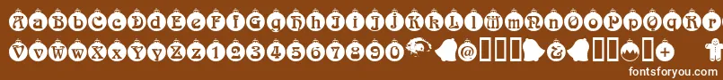 フォントChristbaumkugeln – 茶色の背景に白い文字