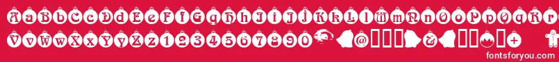 Czcionka Christbaumkugeln – białe czcionki na czerwonym tle