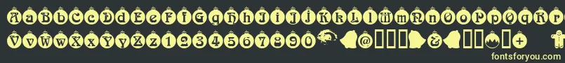 Christbaumkugeln Font – Yellow Fonts on Black Background