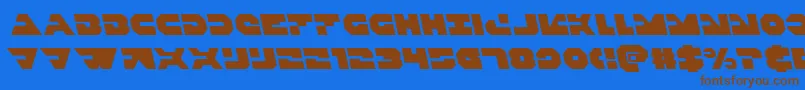 Triggermanleft Font – Brown Fonts on Blue Background