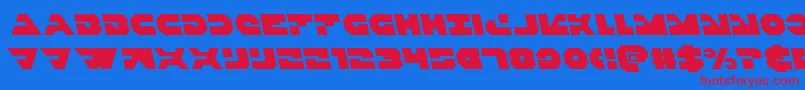 Triggermanleft Font – Red Fonts on Blue Background