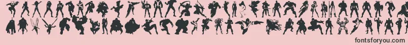 Heroesassembledings Font – Black Fonts on Pink Background