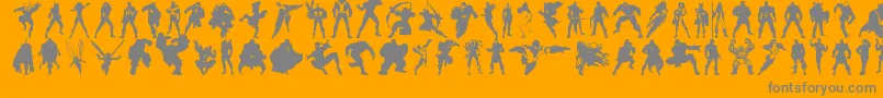 Heroesassembledings Font – Gray Fonts on Orange Background