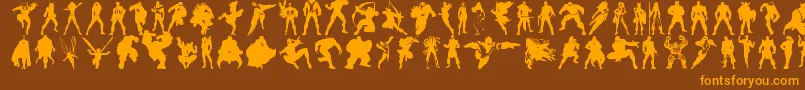 Шрифт Heroesassembledings – оранжевые шрифты на коричневом фоне
