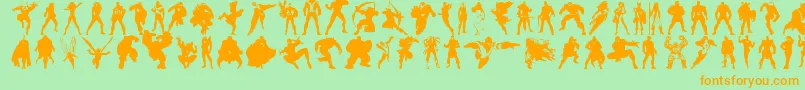 Heroesassembledings Font – Orange Fonts on Green Background