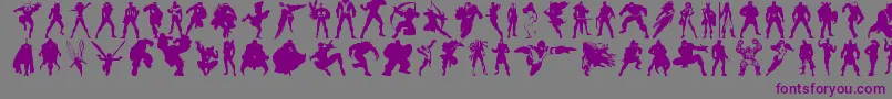 Heroesassembledings Font – Purple Fonts on Gray Background