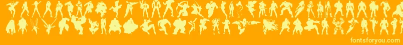 Heroesassembledings Font – Yellow Fonts on Orange Background