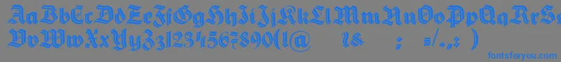 Czcionka HermannGotischDecoc – niebieskie czcionki na szarym tle