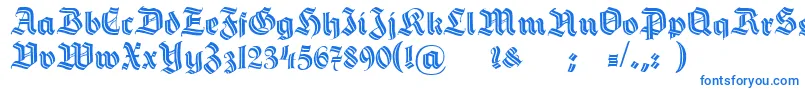 Шрифт HermannGotischDecoc – синие шрифты на белом фоне
