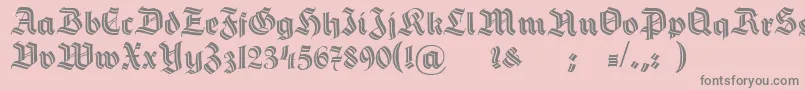 フォントHermannGotischDecoc – ピンクの背景に灰色の文字