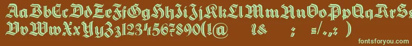 HermannGotischDecoc Font – Green Fonts on Brown Background