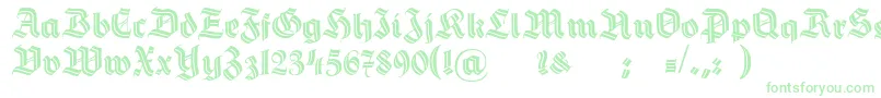 HermannGotischDecoc-fontti – vihreät fontit valkoisella taustalla