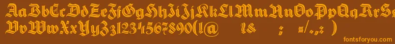 HermannGotischDecoc Font – Orange Fonts on Brown Background