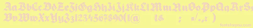 HermannGotischDecoc Font – Pink Fonts on Yellow Background