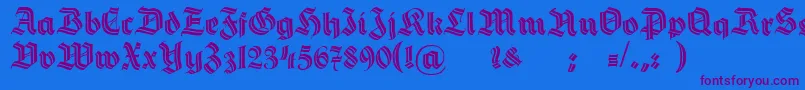 HermannGotischDecoc-fontti – violetit fontit sinisellä taustalla