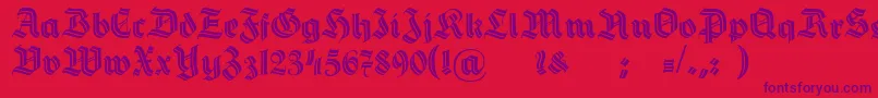 HermannGotischDecoc Font – Purple Fonts on Red Background