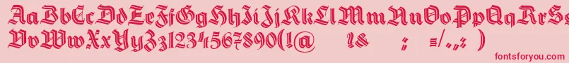 Czcionka HermannGotischDecoc – czerwone czcionki na różowym tle