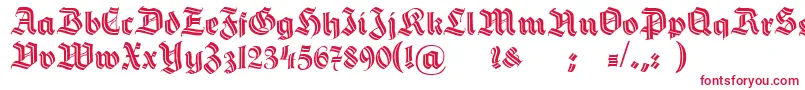 フォントHermannGotischDecoc – 白い背景に赤い文字