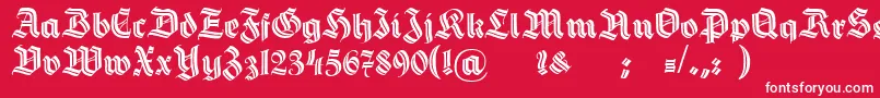フォントHermannGotischDecoc – 赤い背景に白い文字