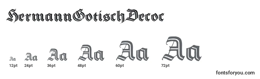 Größen der Schriftart HermannGotischDecoc