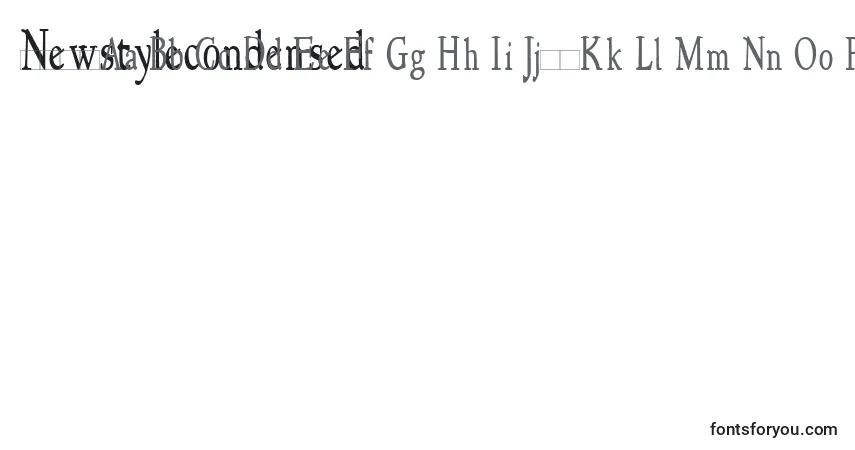 Czcionka Newstylecondensed – alfabet, cyfry, specjalne znaki
