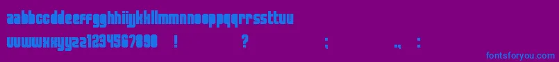 フォントReleased – 紫色の背景に青い文字