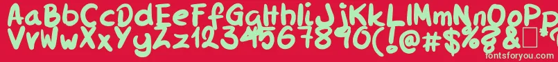 Jlee Font – Green Fonts on Red Background