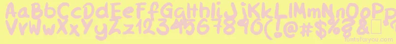 Jlee Font – Pink Fonts on Yellow Background