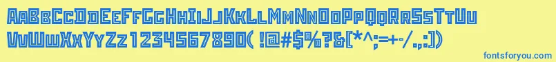 Rodchenkoinlinec Font – Blue Fonts on Yellow Background