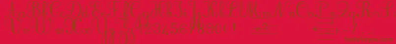 Bvrondno-Schriftart – Braune Schriften auf rotem Hintergrund
