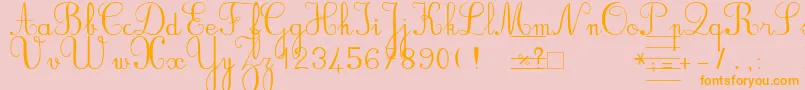 Bvrondno-Schriftart – Orangefarbene Schriften auf rosa Hintergrund