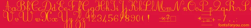 Bvrondno-Schriftart – Orangefarbene Schriften auf rotem Hintergrund