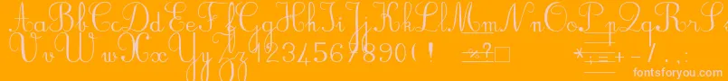 Bvrondno-Schriftart – Rosa Schriften auf orangefarbenem Hintergrund