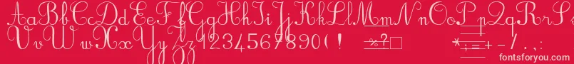 Bvrondno Font – Pink Fonts on Red Background