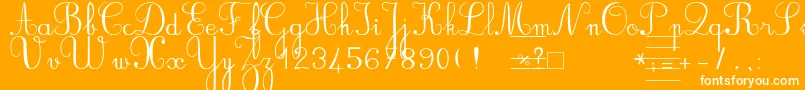 Bvrondno-Schriftart – Weiße Schriften auf orangefarbenem Hintergrund