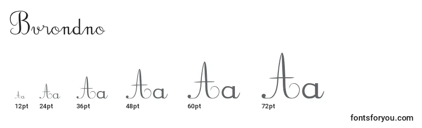 Размеры шрифта Bvrondno