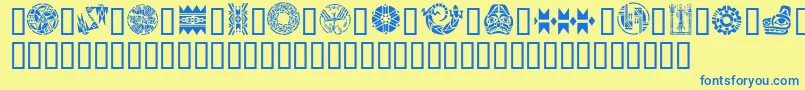 Подробнее о шрифте GeNativeAmericanArt Шрифт GeNativeAmericanArt – синие шрифты на жёлтом фоне