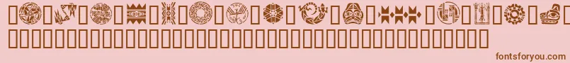 Weitere Informationen zur GeNativeAmericanArt-Schriftart GeNativeAmericanArt-Schriftart – Braune Schriften auf rosa Hintergrund