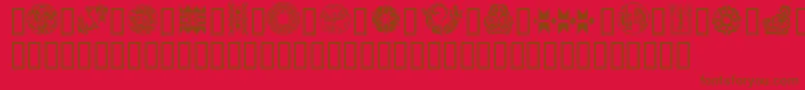 GeNativeAmericanArt-Schriftart – Braune Schriften auf rotem Hintergrund