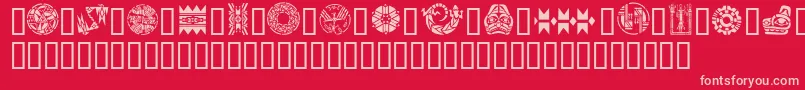 GeNativeAmericanArt Font – Pink Fonts on Red Background