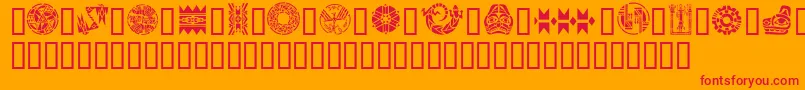 GeNativeAmericanArt-Schriftart – Rote Schriften auf orangefarbenem Hintergrund