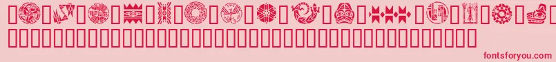 GeNativeAmericanArt-Schriftart – Rote Schriften auf rosa Hintergrund