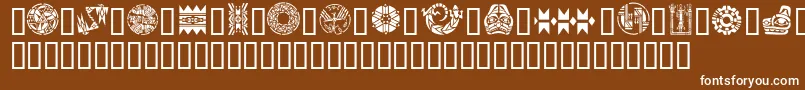 Czcionka GeNativeAmericanArt – białe czcionki na brązowym tle