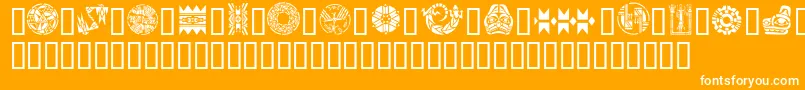 Fonte GeNativeAmericanArt – fontes brancas em um fundo laranja