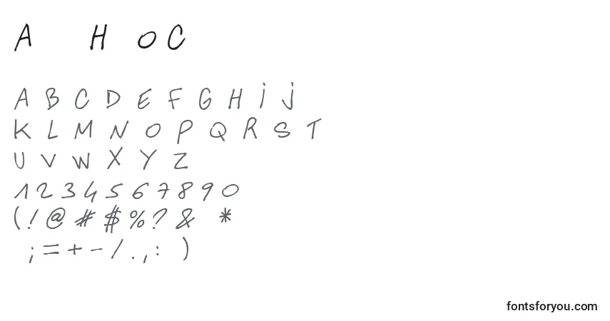 A fonte AnotherHandOfCre – alfabeto, números, caracteres especiais