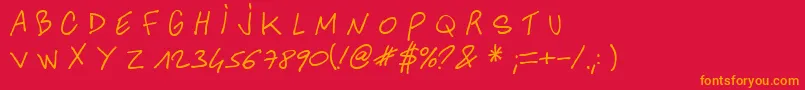 AnotherHandOfCre Font – Orange Fonts on Red Background
